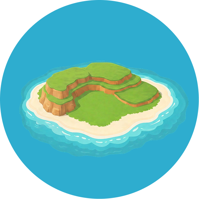 Flat tropical island
