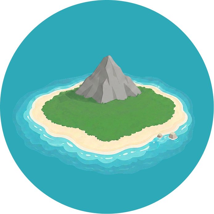 Jungle mountain island